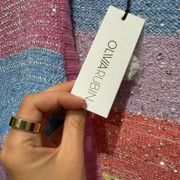 Olivia Rubin Mika Pastel Stripe Cardigan - Picture 4 of 5